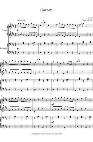 Home Gavotte (intermediate piano duet)