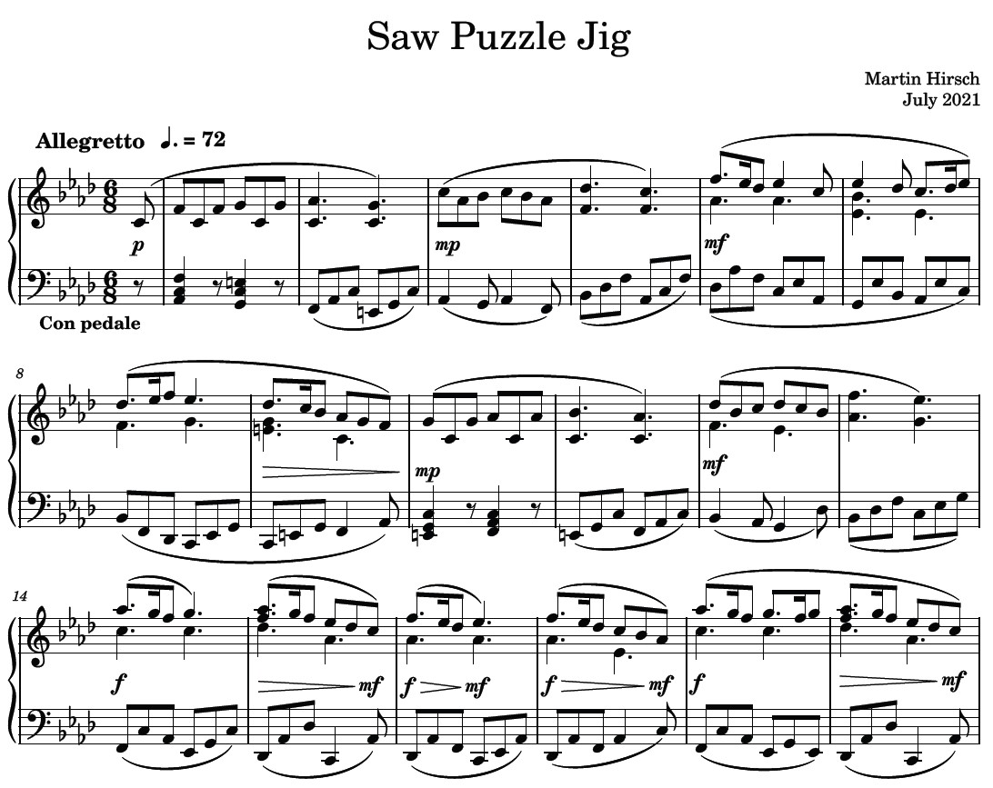 Saw Puzzle Jig - Piano Solo Saw Puzzle Jig - Piano Solo - Image 2