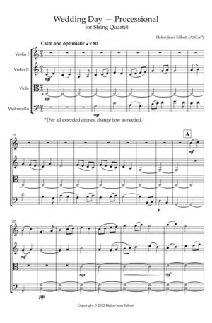 Wedding Day – Processional, for String Quartet
