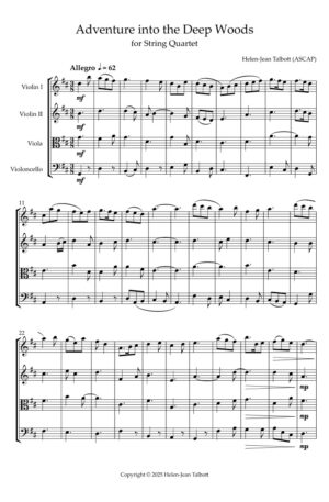Adventure into the Deep Woods, for String Quartet