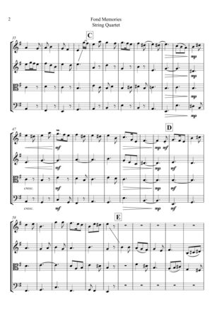 Fond Memories, for String Quartet