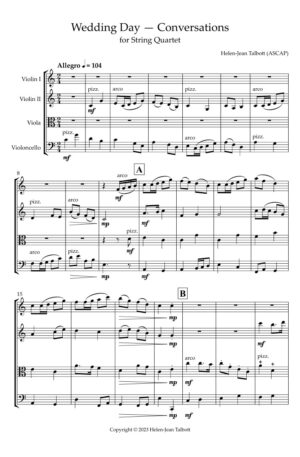 Wedding Day – Conversations, for String Quartet