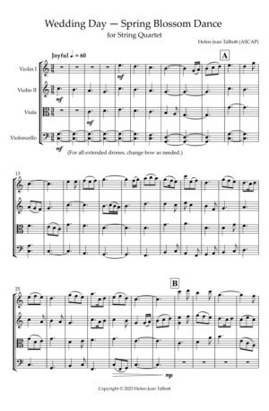 Wedding Day – Spring Blossom Dance, for String Quartet