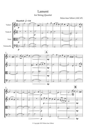 Home Lament, for String Quartet