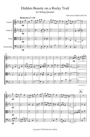 Home Hidden Beauty on a Rocky Trail, for String Quartet