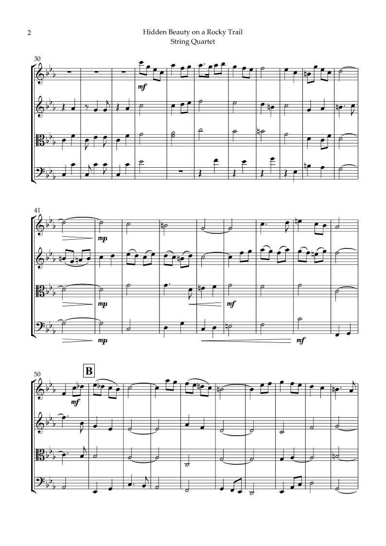 Hidden Beauty on a Rocky Trail, for String Quartet Hidden Beauty on a Rocky Trail, for String Quartet - Image 3