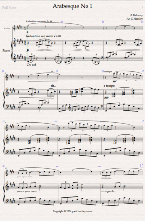 Arabesque No 1 Debussy- Violin and Piano