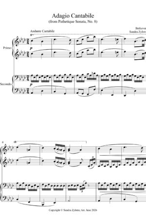 Home Adagio Cantabile (late intermediate piano duet)