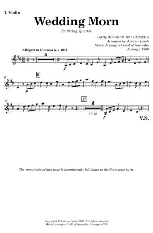 Home Jacques‑Nicolas Lemmens | Wedding Morn | String Quartet