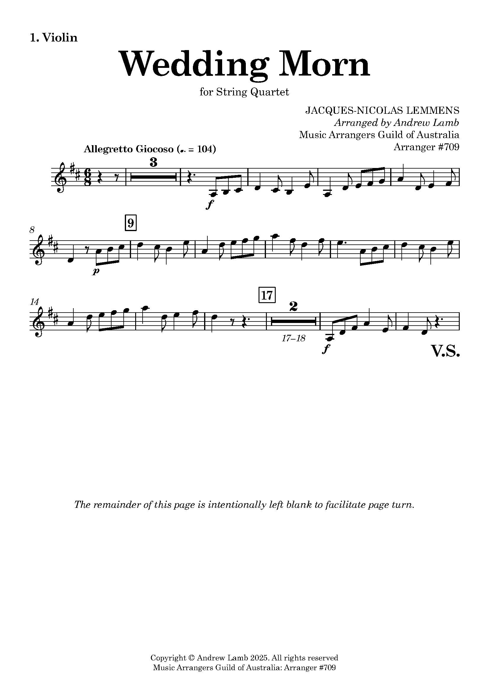 Jacques‑Nicolas Lemmens | Wedding Morn | String Quartet Jacques‑Nicolas Lemmens | Wedding Morn | String Quartet - Image 2