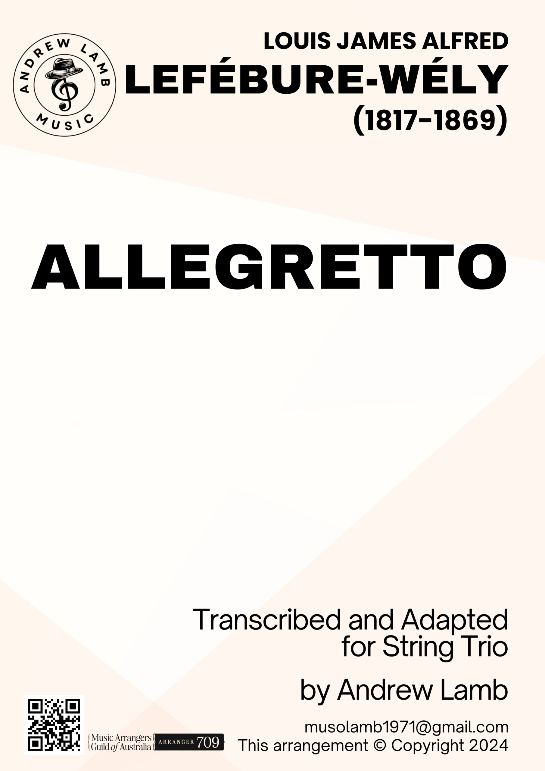 Louis Lefébure‑Wély | Allegretto | String Trio (Violin, Viola, Cello) Louis Lefébure‑Wély | Allegretto | String Trio (Violin, Viola, Cello)