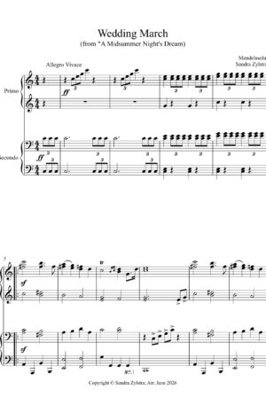 Home Wedding March (late intermediate piano duet)