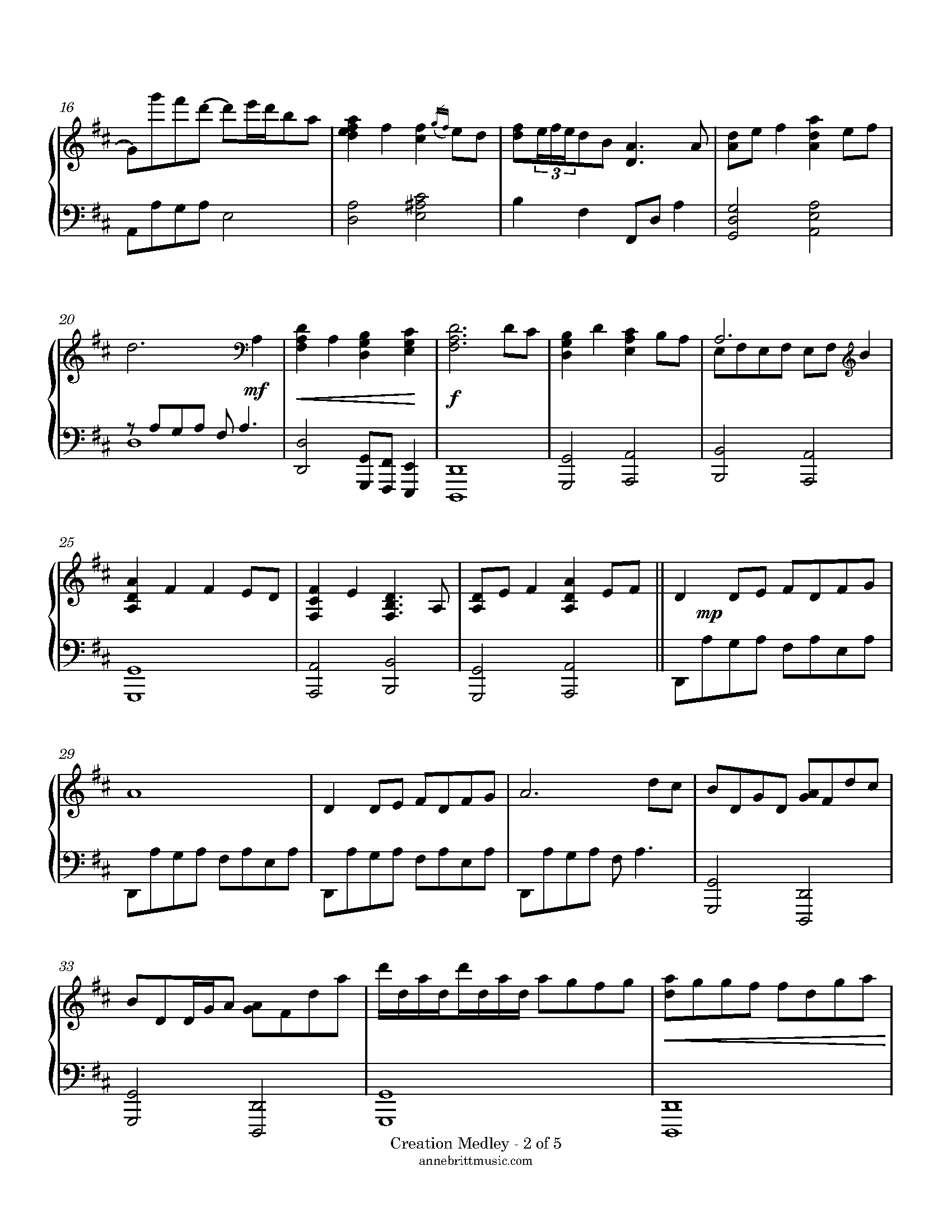 Creation Medley: This Is My Father's World / All Creatures of Our God and King - Intermediate Piano Solo Creation Medley: This Is My Father's World / All Creatures of Our God and King - Intermediate Piano Solo - Image 3