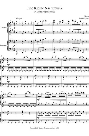 Home Eine Kleine Nachtmusik (late intermediate piano duet)