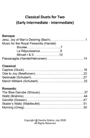 Home Classical Duets for Two (early intermediate – intermediate piano duets)