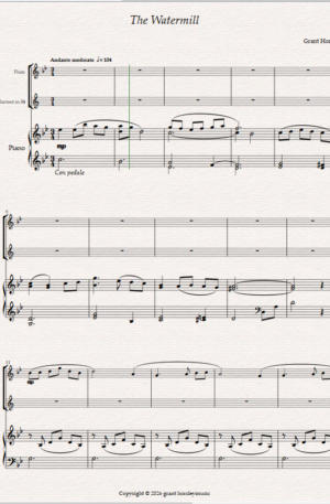 The Watermill. For Flute, Clarinet and Piano.