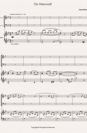 The Watermill. For Flute, Bassoon and Piano.