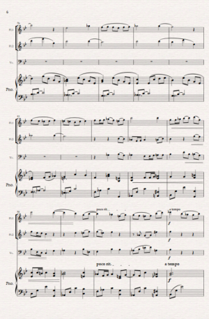 The Watermill. For Mixed Quartet (2 Flutes, Cello and Piano)