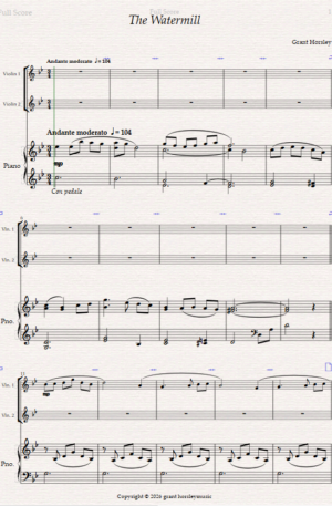 The Watermill. For Violin Duet and Piano.