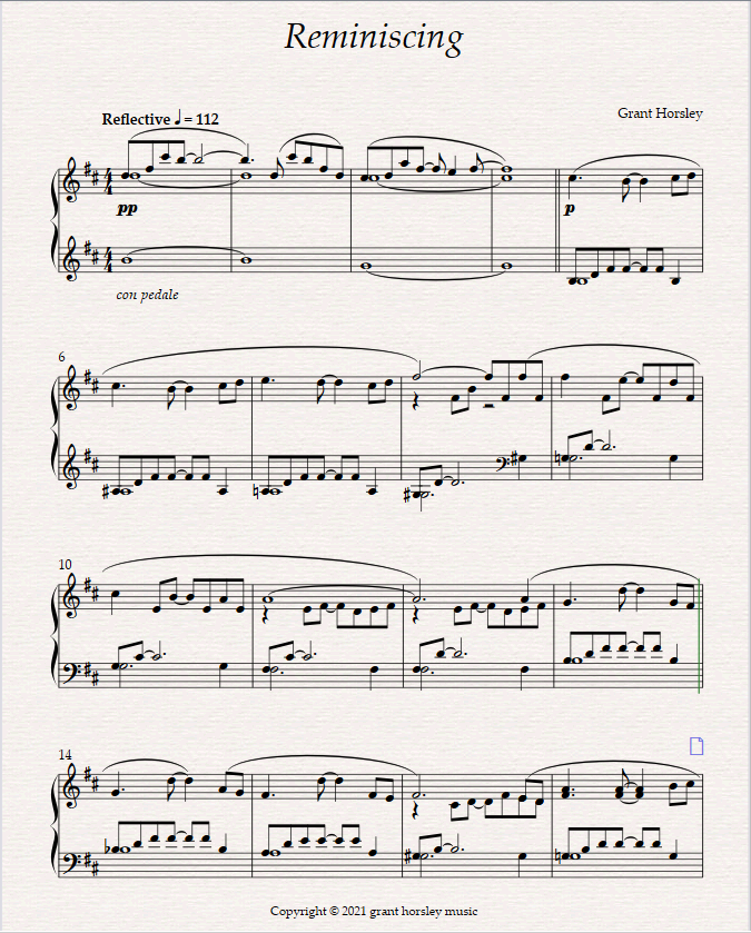 "Reminiscing" - A reflection for Solo Piano "Reminiscing" - A reflection for Solo Piano - Image 2
