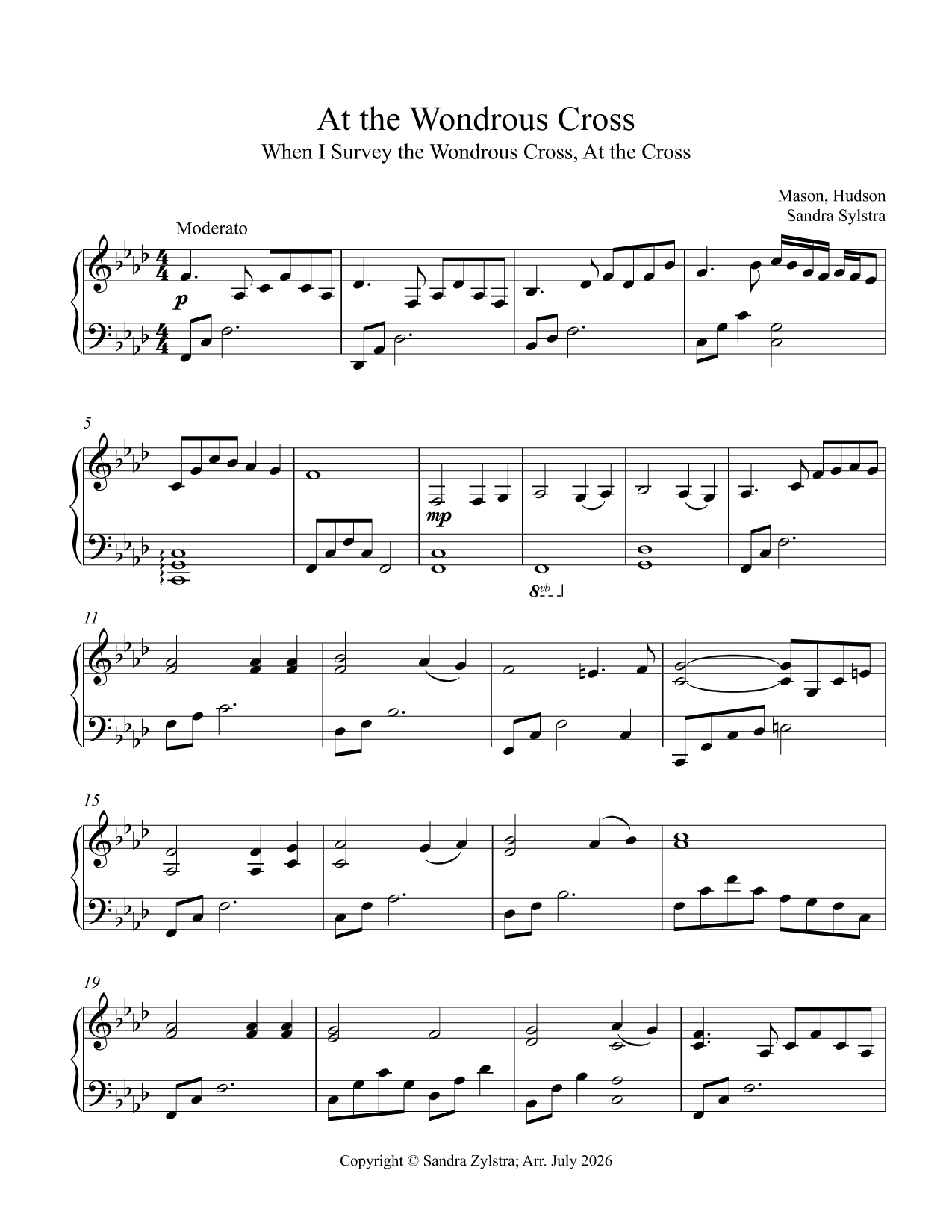 At the Wondrous Cross (intermediate piano solo) At the Wondrous Cross (intermediate piano solo) - Image 2