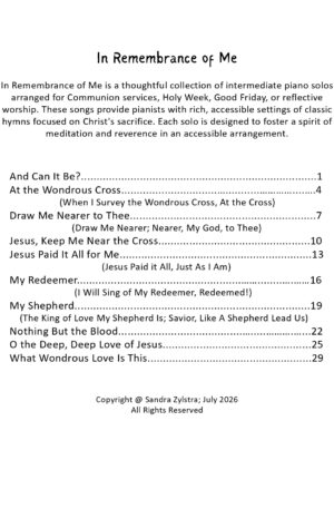 In Remembrance of Me (Intermediate Piano Solo Book)