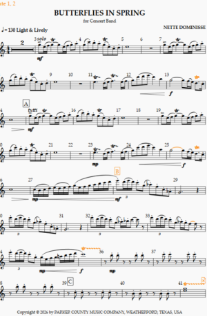 Home Butterflies in Spring – FOR BAND