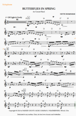 Home Butterflies in Spring – FOR BAND