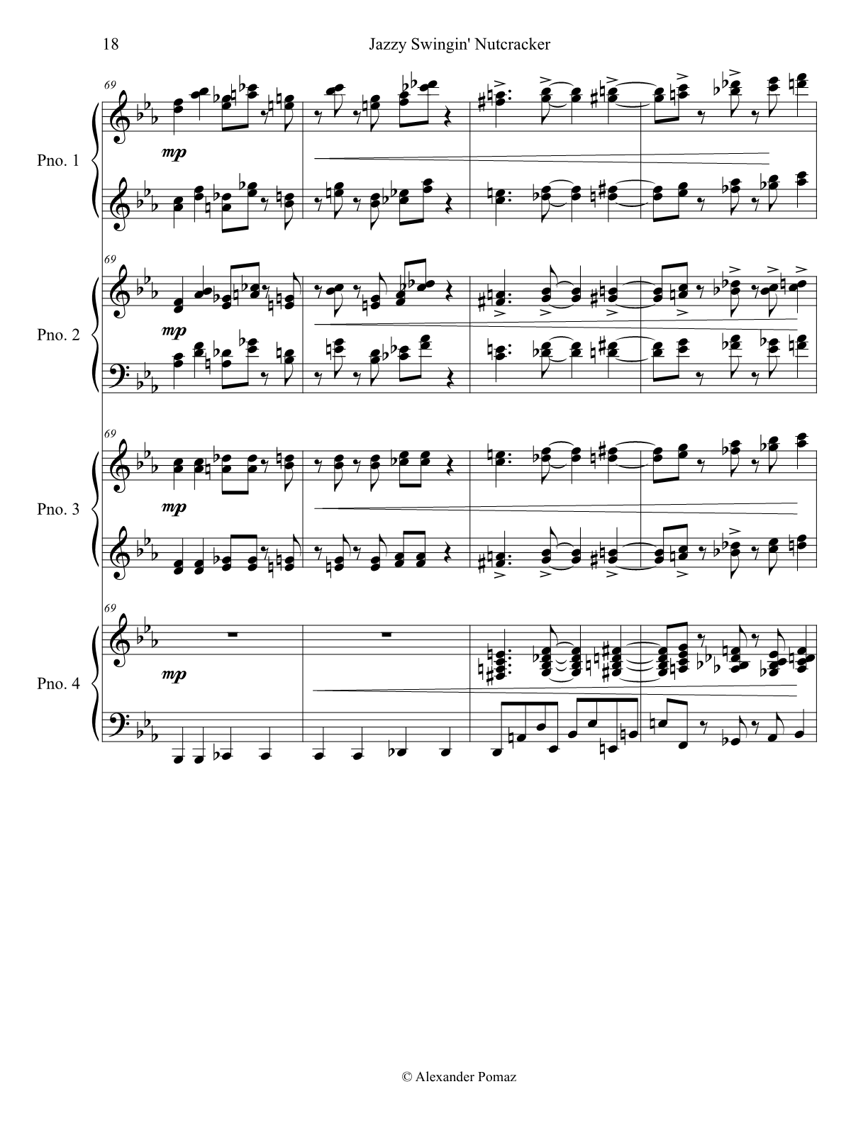 Jazzy Swingin' Nutcracker - P. I. Tchaikovsky - Alexander Pomaz - 8 Hands 2 Pianos Jazzy Swingin' Nutcracker - P. I. Tchaikovsky - Alexander Pomaz - 8 Hands 2 Pianos - Image 2