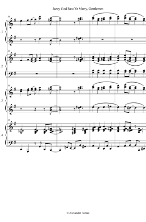 Jazzy God Rest Ye Merry, Gentlemen – Traditional – 8 Hands 2 Pianos