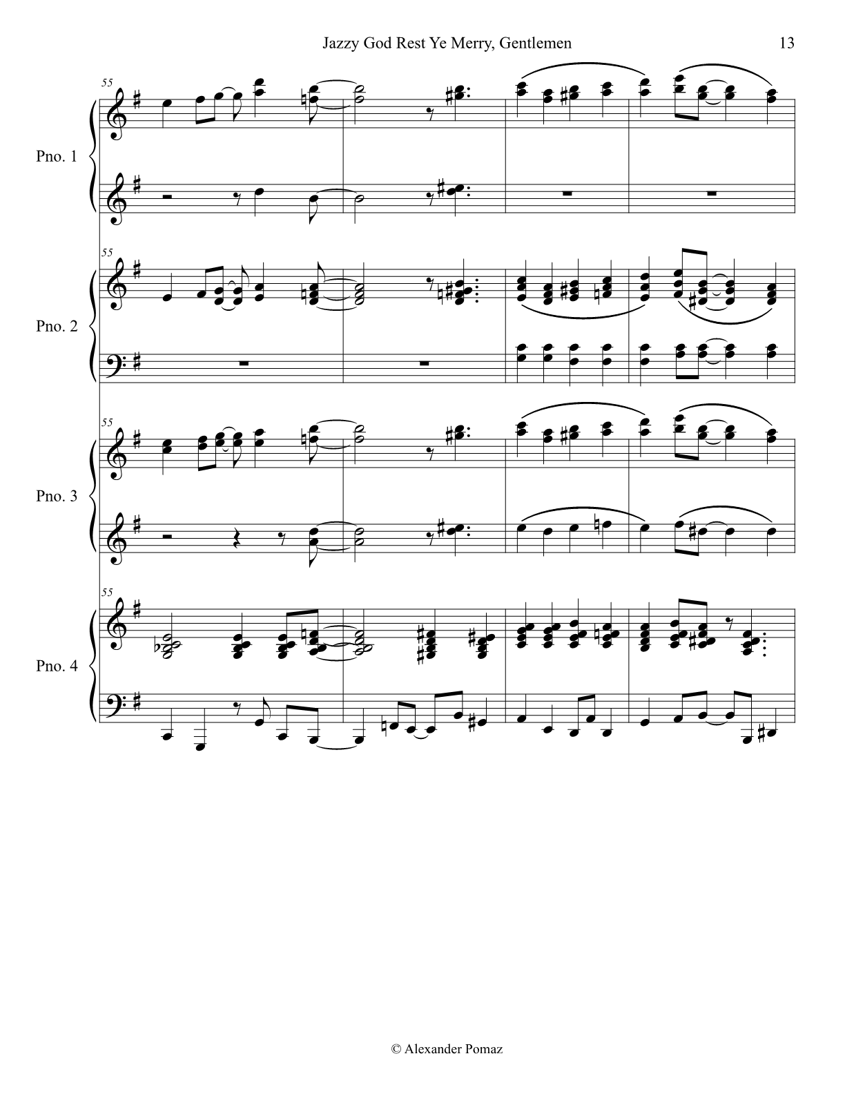 Jazzy God Rest Ye Merry, Gentlemen - Traditional - 8 Hands 2 Pianos Jazzy God Rest Ye Merry, Gentlemen - Traditional - 8 Hands 2 Pianos - Image 2