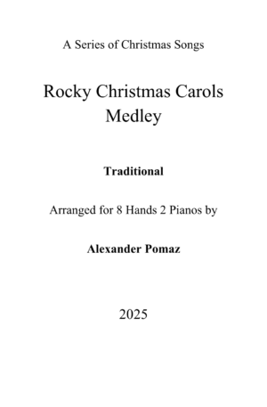 Rocky Christmas Carols Medley – Traditional – 8 Hands 2 Pianos