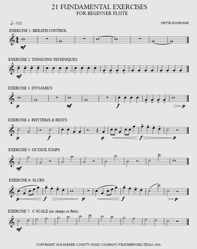 21 FUNDAMENTAL EXERCISES - for Beginner Flute 21 FUNDAMENTAL EXERCISES - for Beginner Flute - Image 2