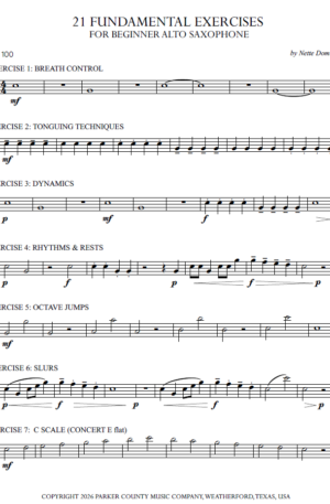 21 FUNDAMENTAL EXERCISES – for Beginner Alto Saxophone