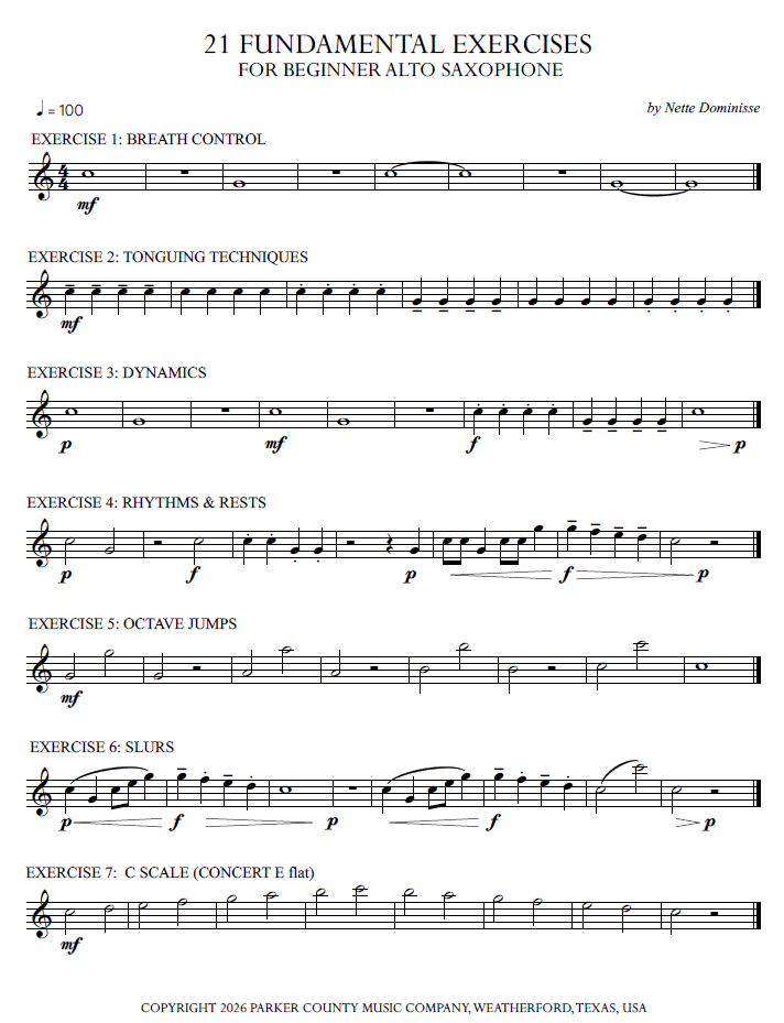 21 FUNDAMENTAL EXERCISES - for Beginner Alto Saxophone 21 FUNDAMENTAL EXERCISES - for Beginner Alto Saxophone - Image 2