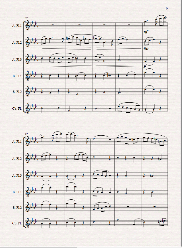 Night Time in New York. A Blue Waltz for Low Flute Ensemble. Night Time in New York. A Blue Waltz for Low Flute Ensemble. - Image 3