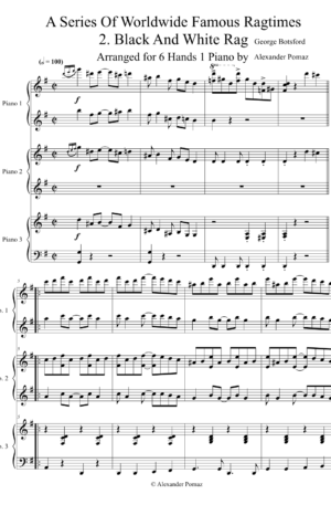 Black And White Rag – 6 Hands 1 Piano