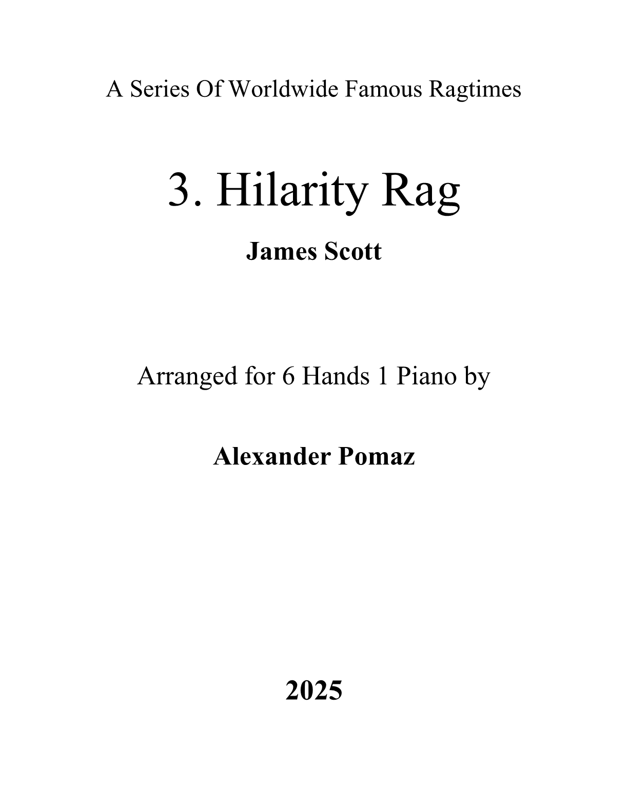 Hilarity Rag - 6 Hands 1 Piano Hilarity Rag - 6 Hands 1 Piano