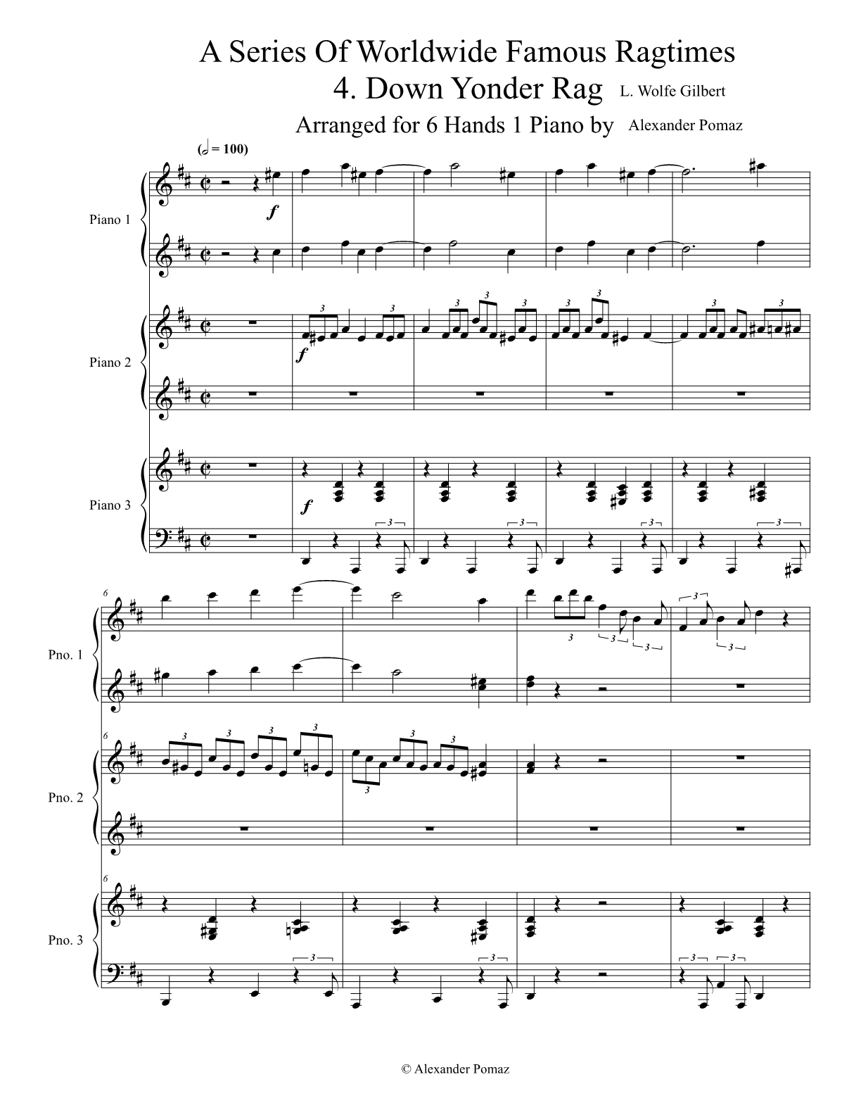 Down Yonder - 6 Hands 1 Piano Down Yonder - 6 Hands 1 Piano - Image 2