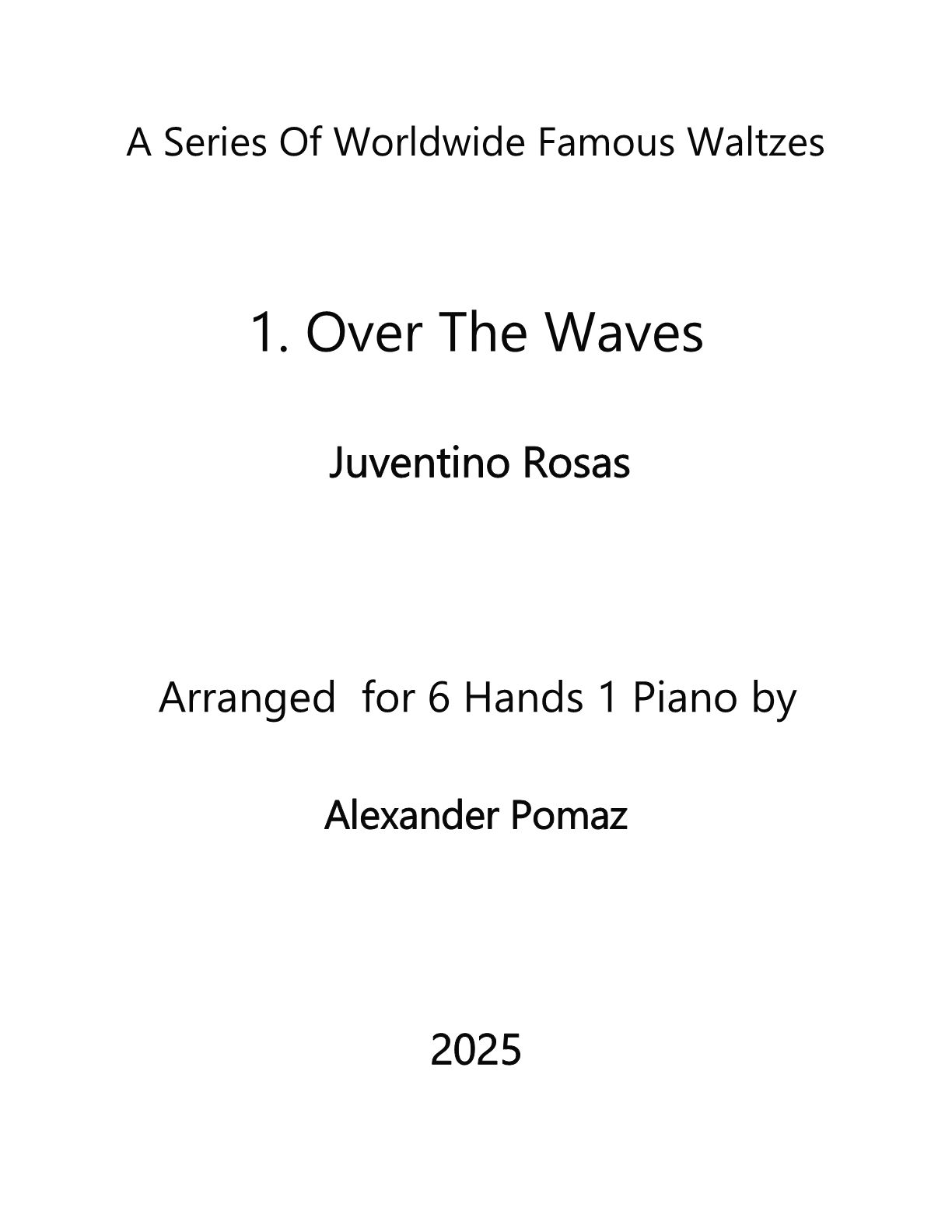 Over The Waves - 6 Hands 1 Piano Over The Waves 6 Hands 1