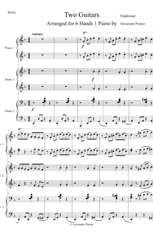 Two Guitars – Traditional – 6 Hands 1 Piano