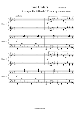 Home Two Guitars – Traditional – 8 Hands 2 Pianos