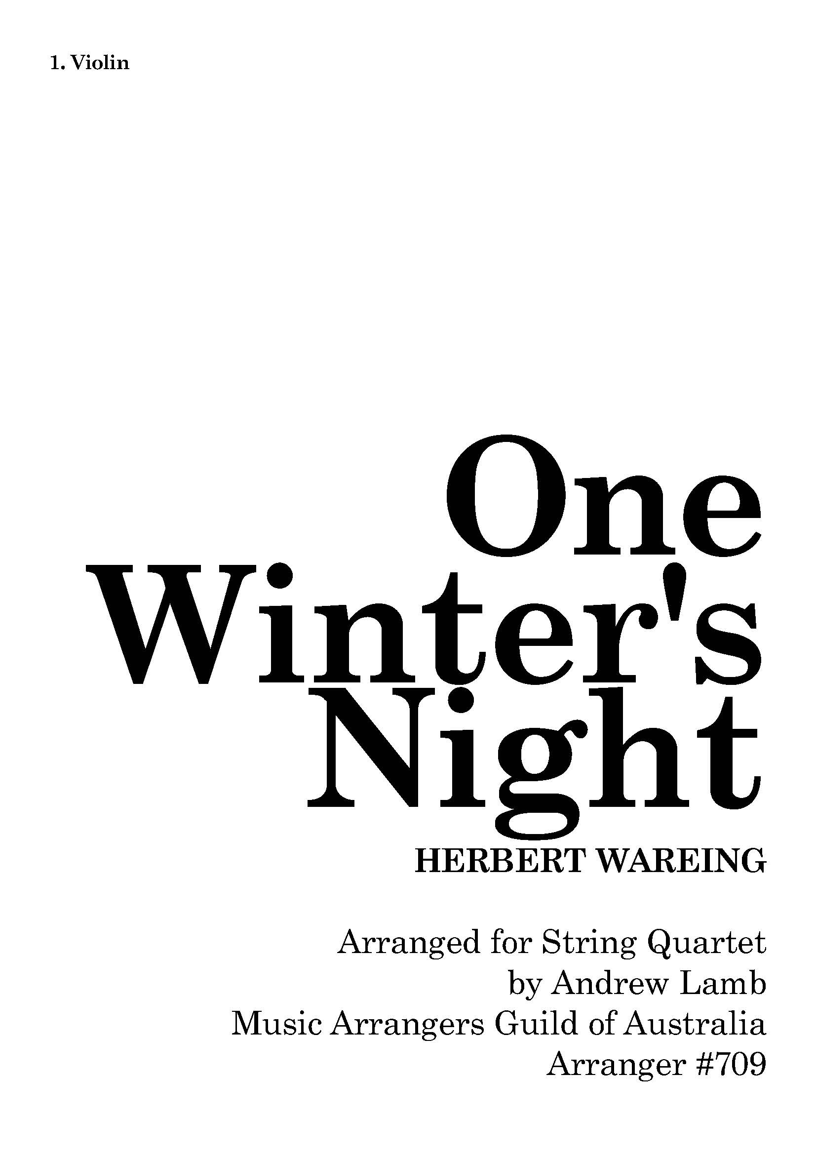 Herbert WAREING | One Winter's Night | String Quartet Herbert WAREING | One Winter's Night | String Quartet - Image 2