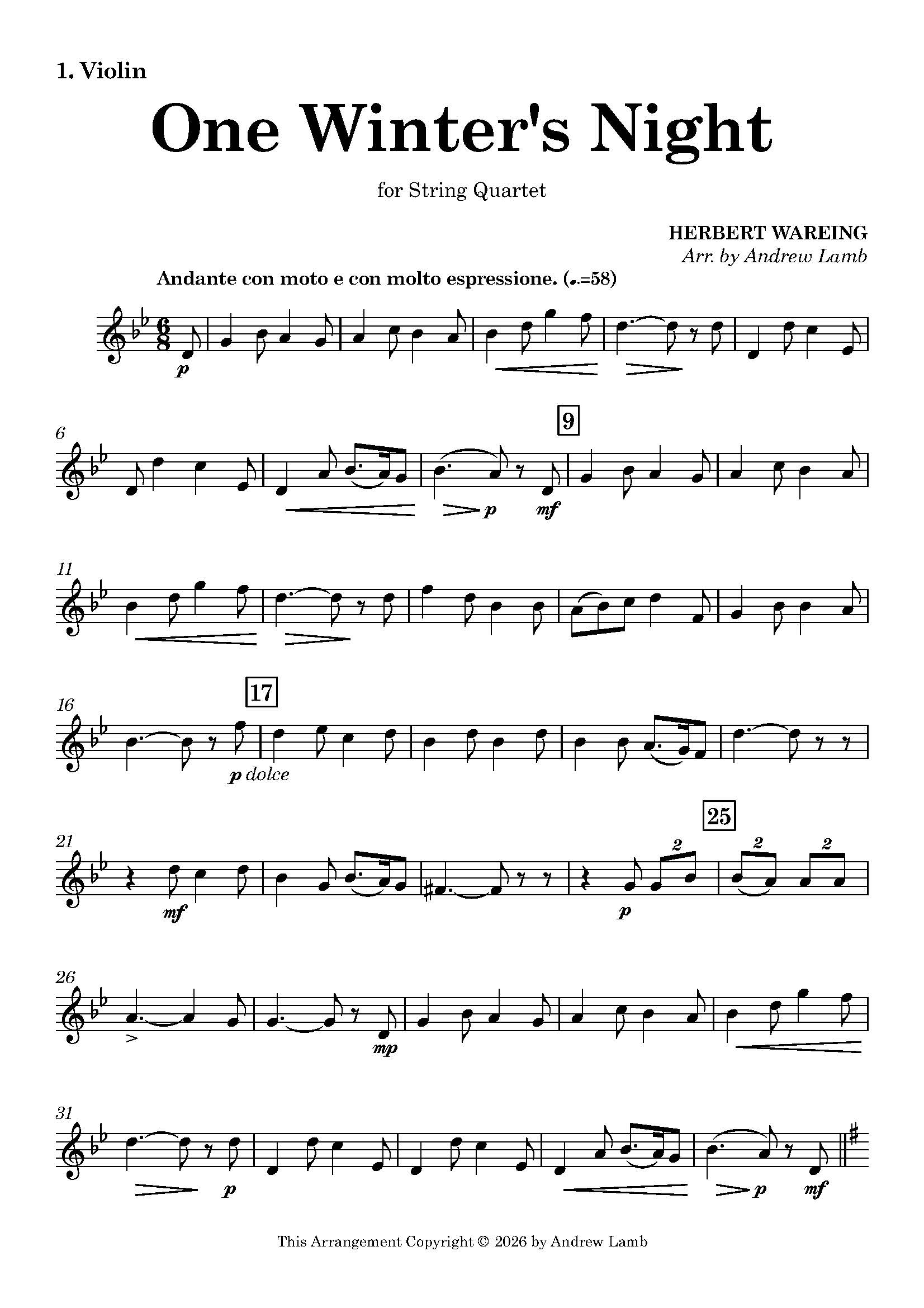 Herbert WAREING | One Winter's Night | String Quartet Herbert WAREING | One Winter's Night | String Quartet - Image 3