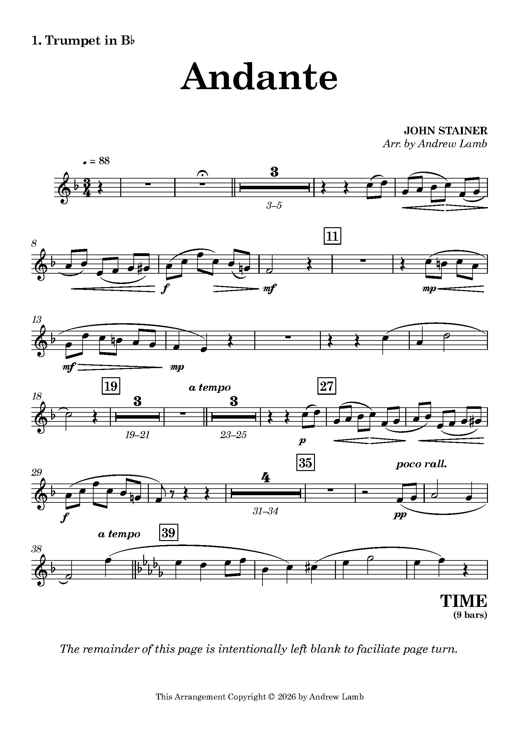 John Stainer | Andante | Brass Quintet John Stainer | Andante | Brass Quintet - Image 2