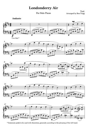 Londonderry Air for Solo Piano