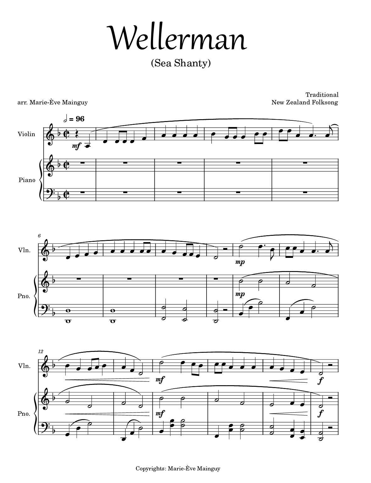Wellerman - Violin and Piano Wellerman - Violin and Piano - Image 2