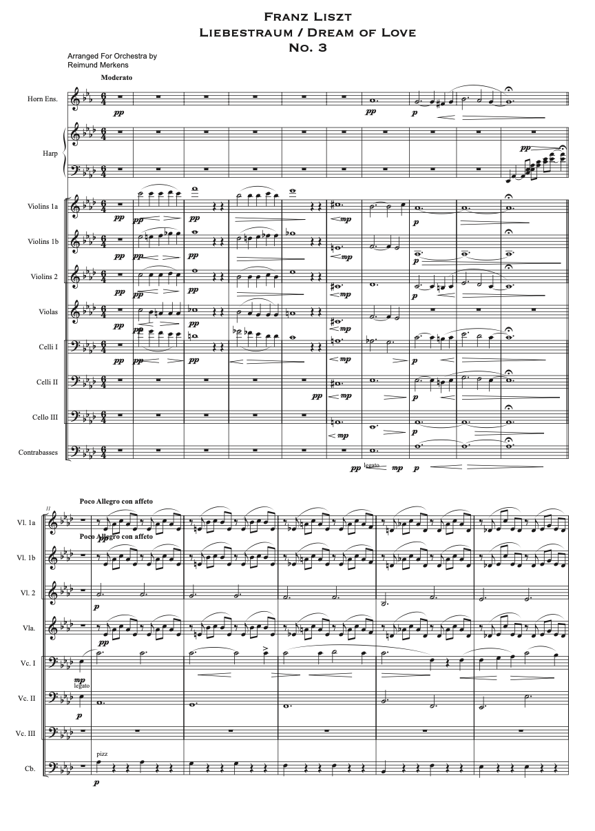 Franz Liszt - Liebestraum (A love dream) No. 3 - Arranged for orchestra (Conductor's score and all parts) Franz Liszt - Liebestraum (A love dream) No. 3 - Arranged for orchestra (Conductor's score and all parts) - Image 2