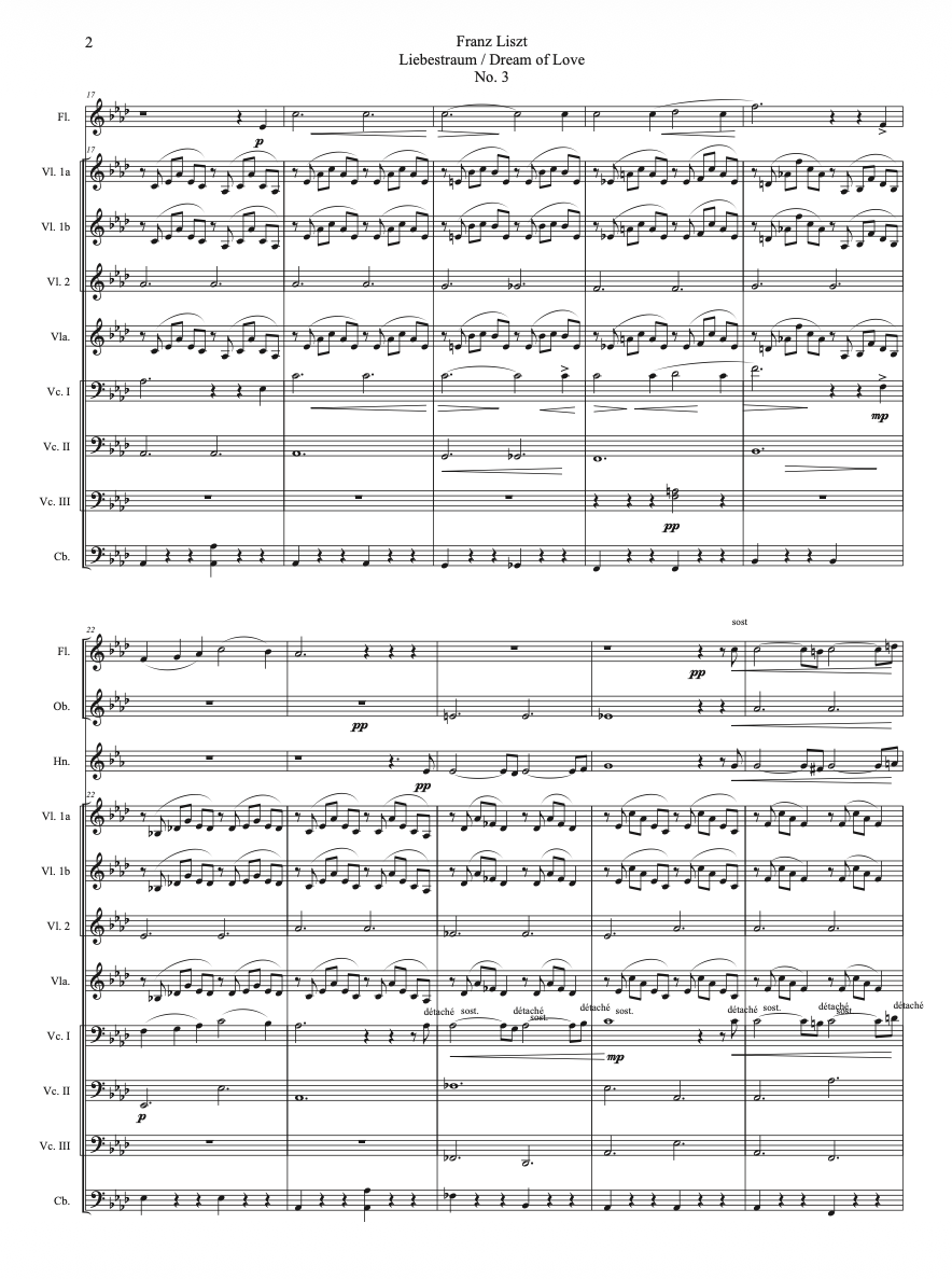Franz Liszt - Liebestraum (A love dream) No. 3 - Arranged for orchestra (Conductor's score and all parts) Franz Liszt - Liebestraum (A love dream) No. 3 - Arranged for orchestra (Conductor's score and all parts) - Image 3