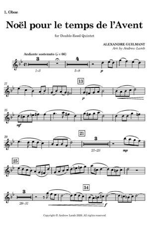 Noël pour le temps de l’Avent – Alexandre Guilmant | Double-Reed Quintet